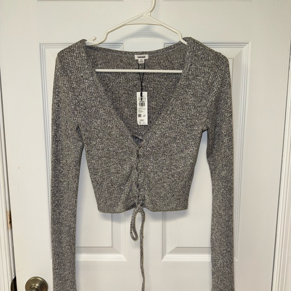 Garage Gray Knit Crop Top